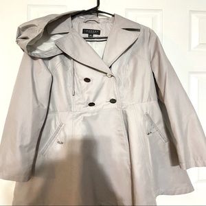 DOUBLE BREASTED HOODED TRENCH JACKET (SIZE L) ON SALE!!